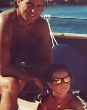 Childhood picture of Camilla Mancini with her father Roberto Mancini.